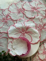 Hibiskus | Amerikan Servis | Ekru & Pembe