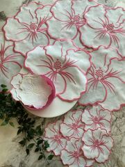 Hibiskus | Amerikan Servis | Ekru & Pembe