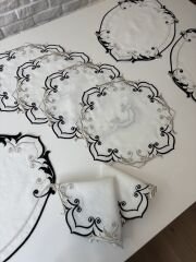 Barok | Peçete | Siyah&Gümüş