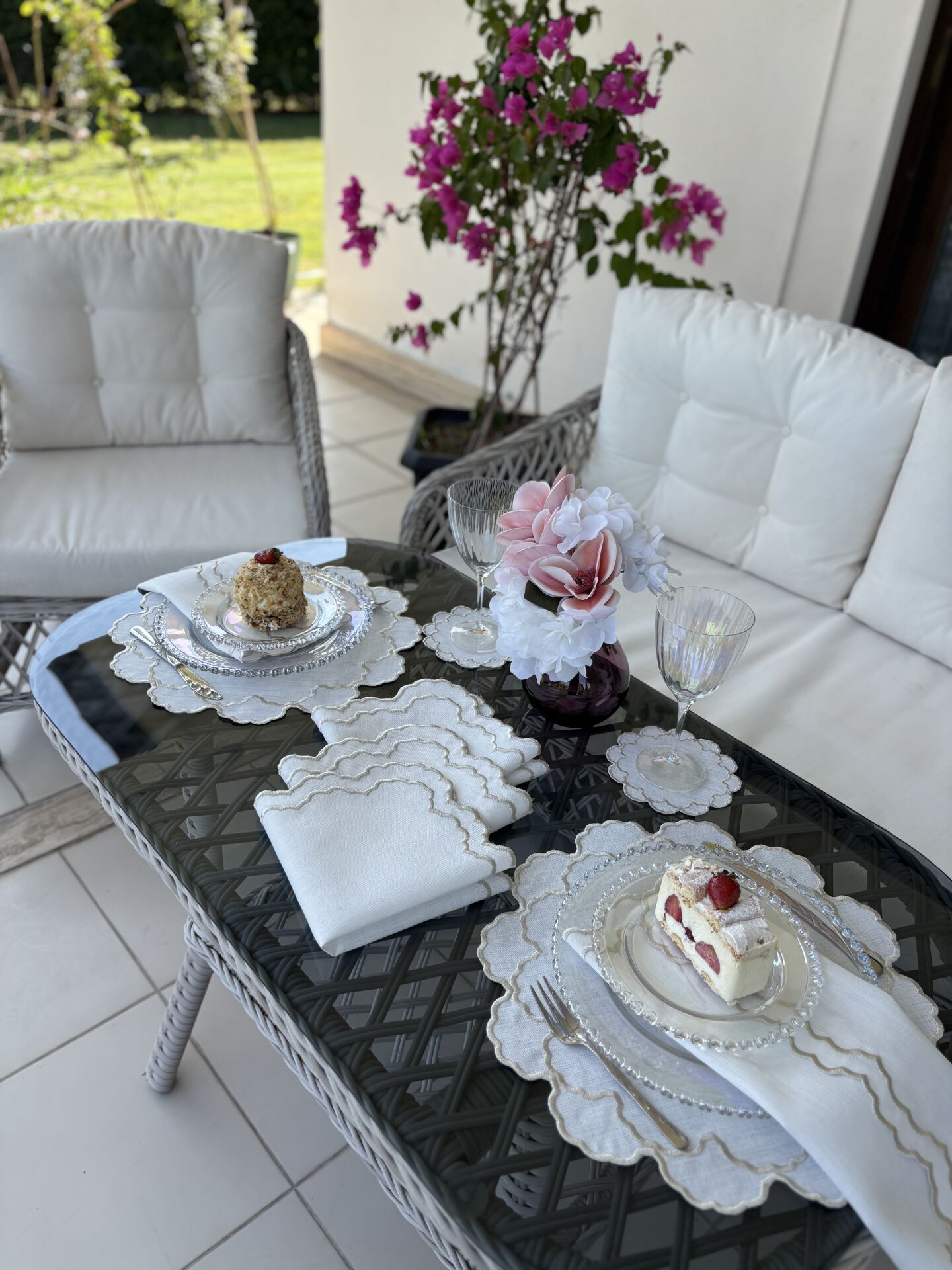 Luna | Amerikan Servis | Ekru&Gümüş