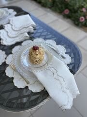 Luna | Amerikan Servis&Peçete | Ekru&Gümüş