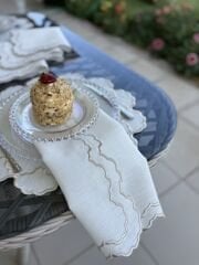 Luna | Amerikan Servis&Peçete | Ekru&Gümüş