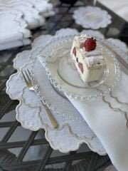 Luna | Amerikan Servis&Peçete | Ekru&Gümüş