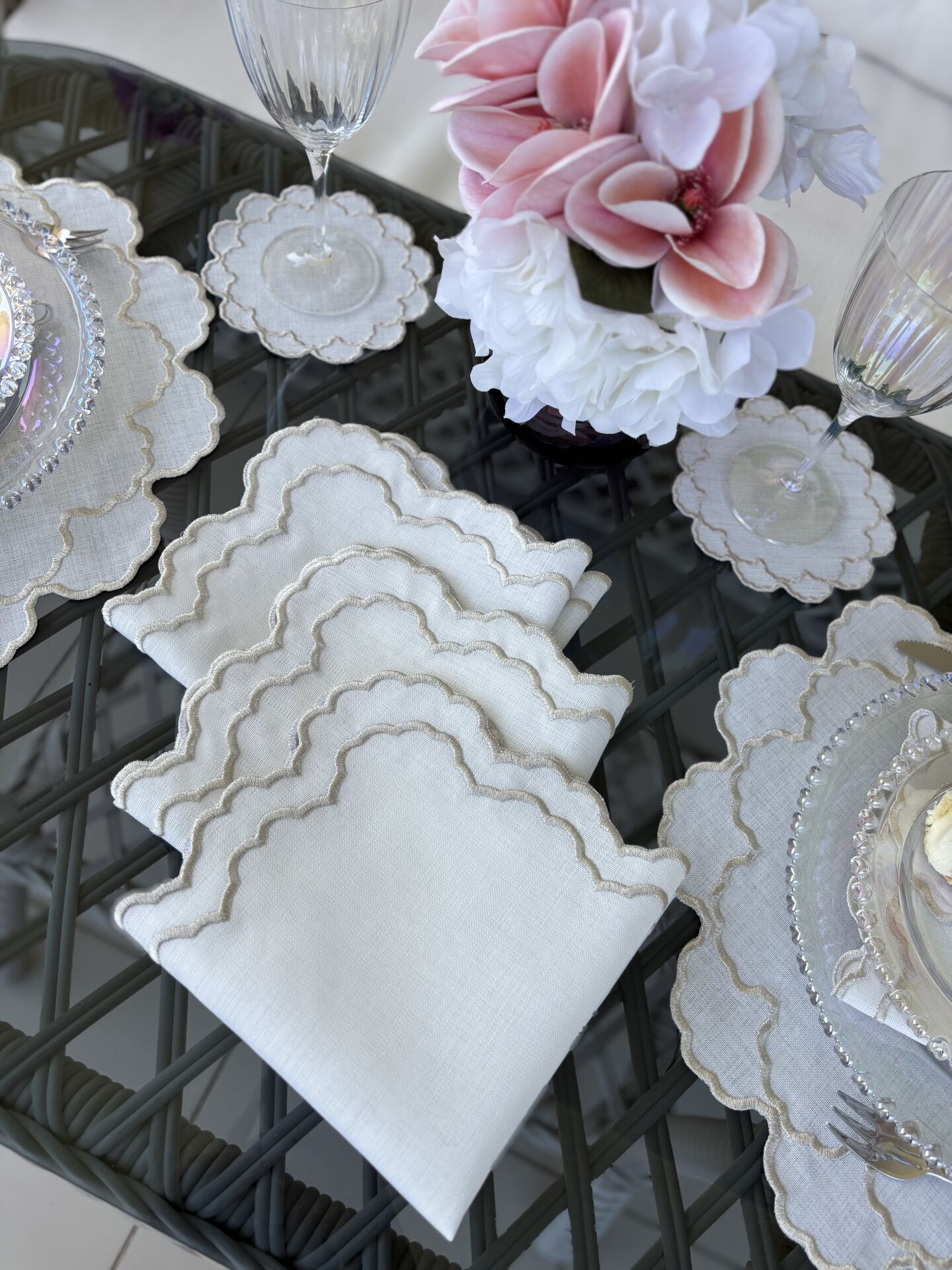 Luna | Peçete | Ekru&Gümüş