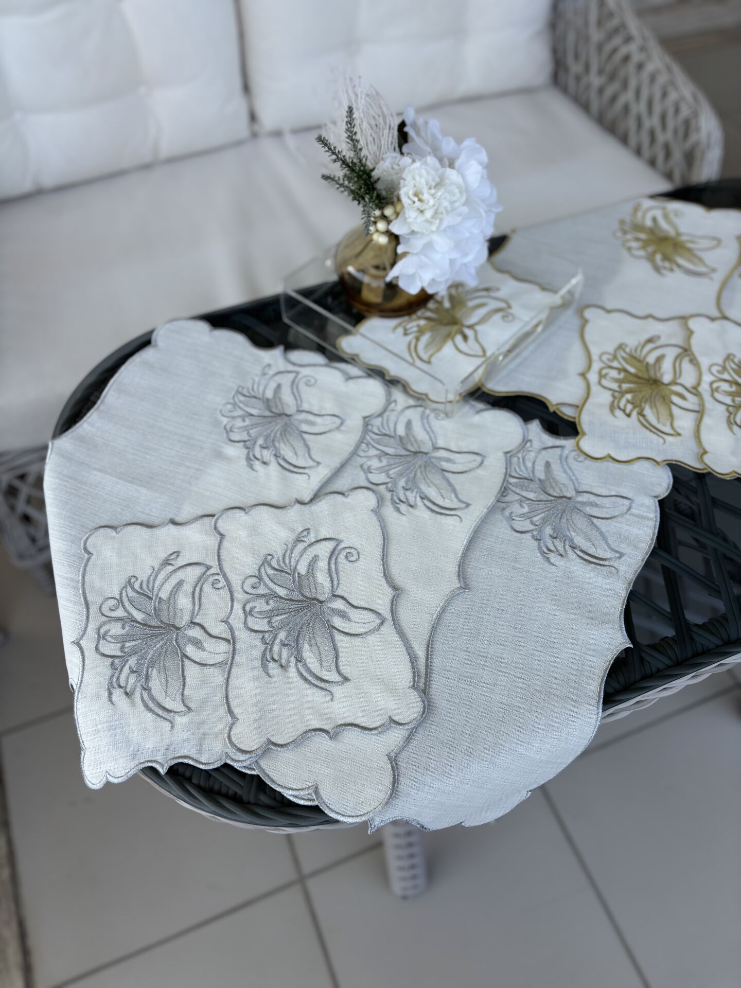 Lilyum | Amerikan Servis | Ekru&Gümüş