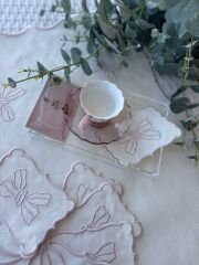 Mirabelle | 6’lı Kokteyl Peçete | Ekru&Pudra