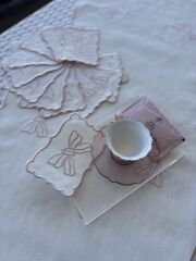 Mirabelle | 6’lı Kokteyl Peçete | Ekru&Pudra