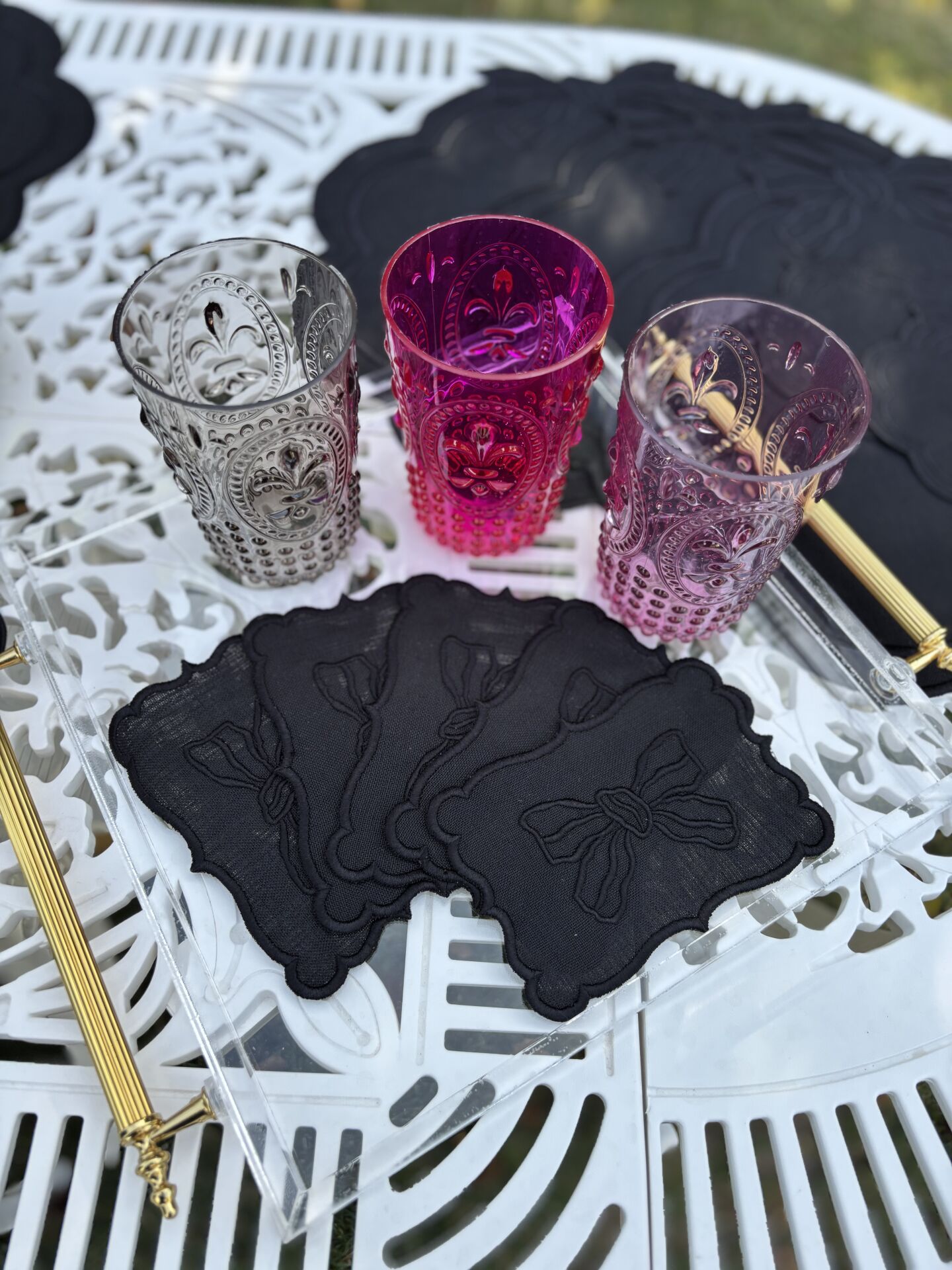 Mirabelle | 6’lı Kokteyl Peçete | Siyah