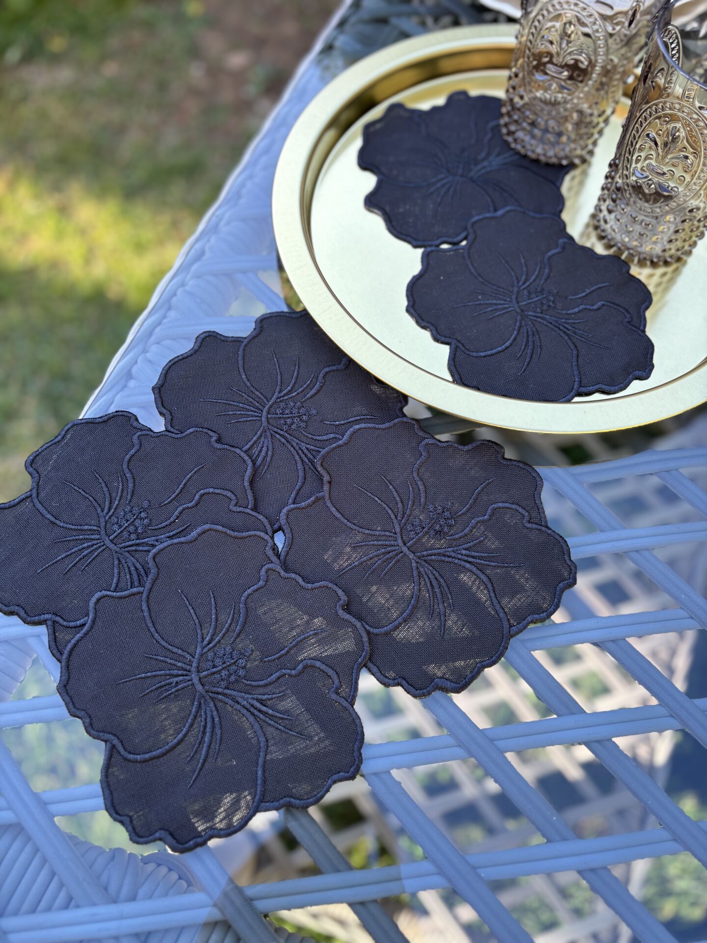 Hibiskus | 2’li Kokteyl Peçete | Siyah