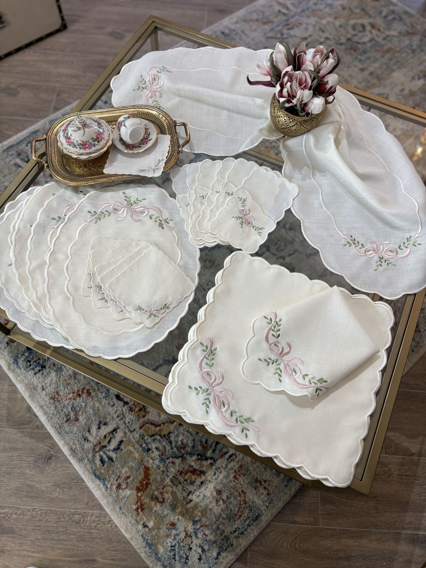 Florelle | Servis Takımı | Ekru&Pudra
