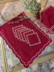 Eloria | Servis Takımı | Bordo&Bej