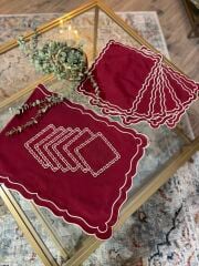 Eloria | Servis Takımı | Bordo&Bej